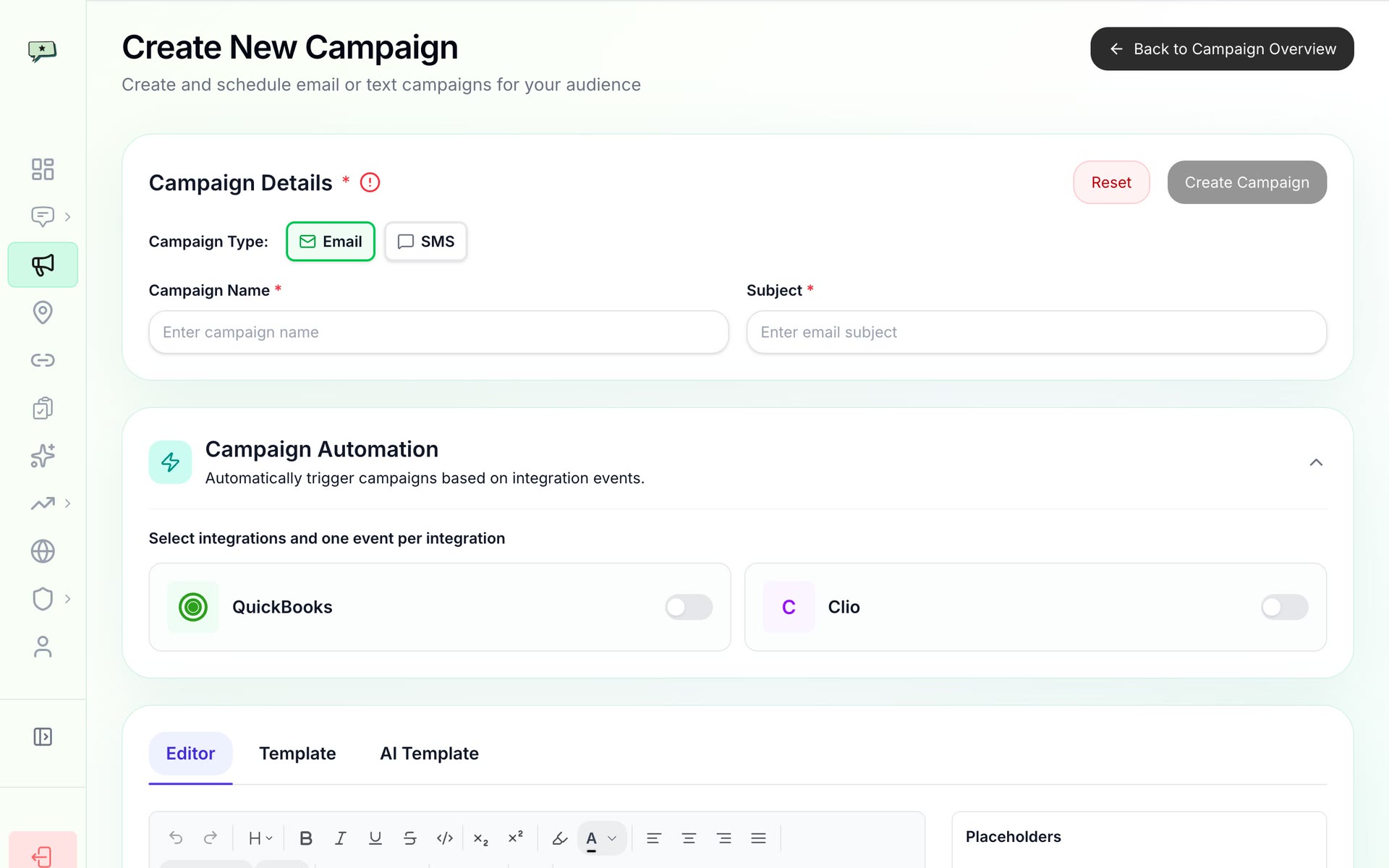 Sample: campaign builder